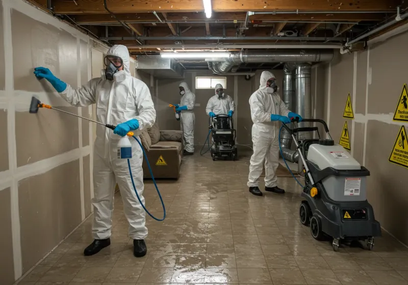 Basement Moisture Removal and Structural Drying process in Chester, NJ